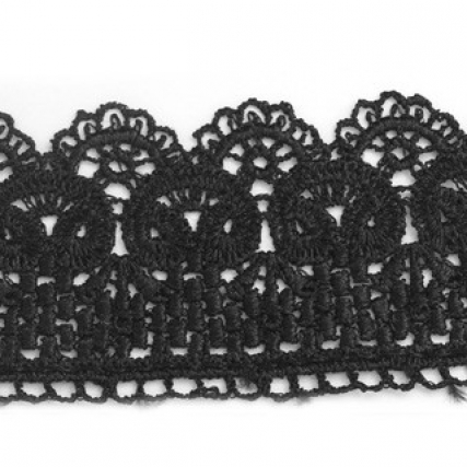 Guipure pol. 50mm negro x 15 yd