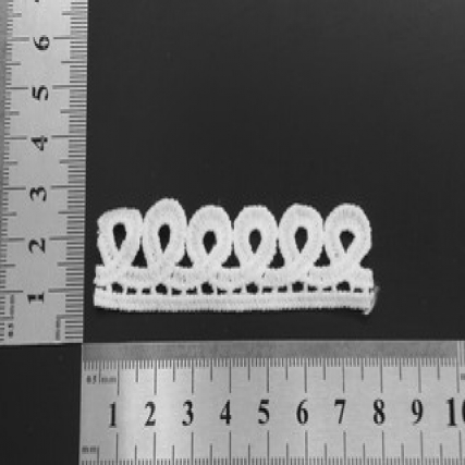 Guipure pol. blanco gotas 2 cm x 15 yd