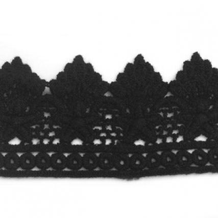 Guipure alg. 50 mm negro flors x 15 yd