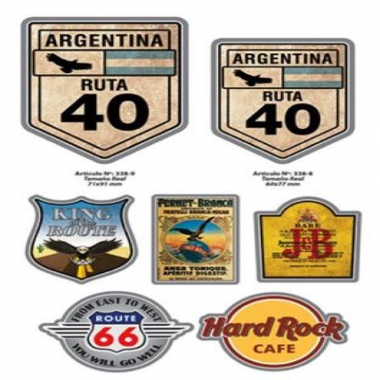Aplicacion estampada marcas gde x 6 unid