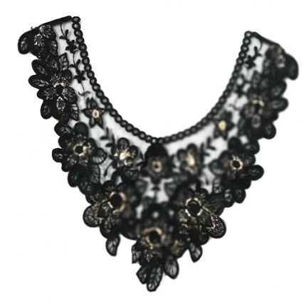Cuello negro flor c/lurex x unid