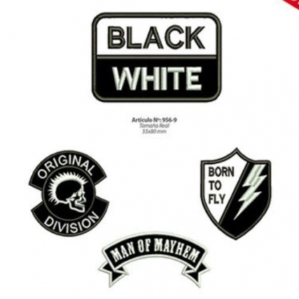 Aplicacion bord.etiq. black/white x 4u