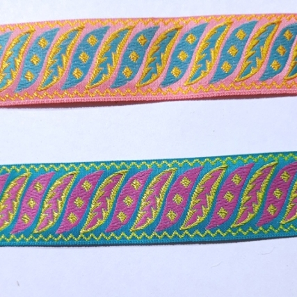 Galon bordado 25 mm x 10 mt multic/ c