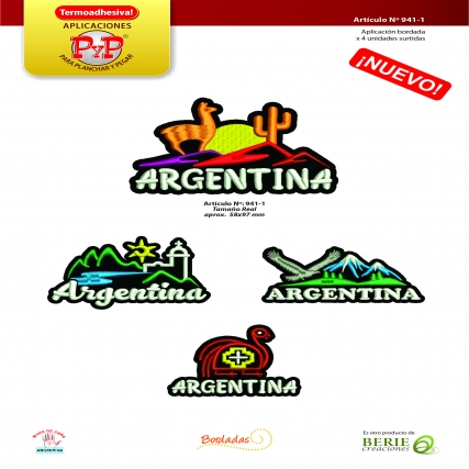 Aplicacion bord. argentina x 4 unid