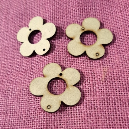 Acc. madera p/ colgantes flor x 10 un