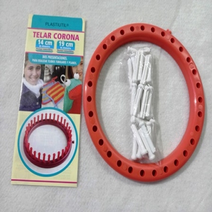 Telar corona 14 cm plastico x unid