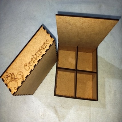 Costurero fibro. 4 div c/tapa 15x15x5cm 