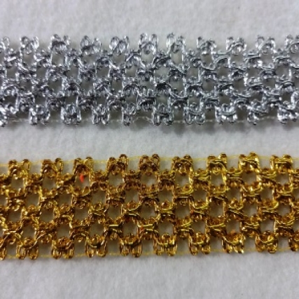 Galon lurex ondas y puntas 1.7 cm x 10yd