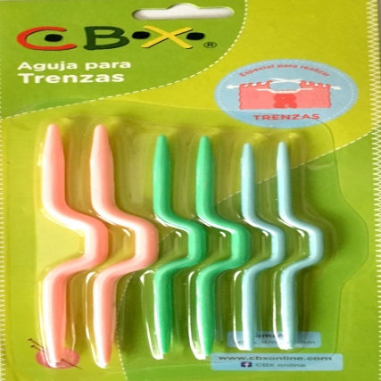 Aguja p/trenzas/menguar 6 unid x blister
