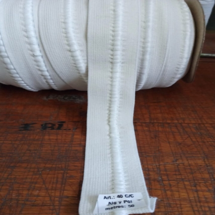 Elastico c/cordon 35 mm poliester x 50mt