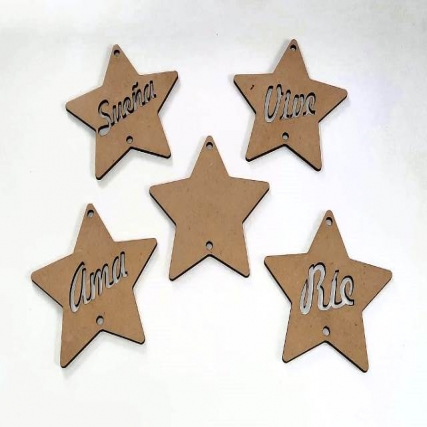 Colgante picap/estrella vive x 3 