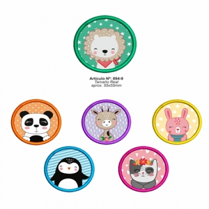 Aplicac bord circulo combi animal x 12 u