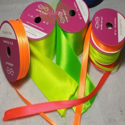 Cinta raso fluo nro 3 x 10 mt