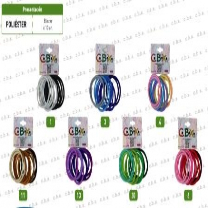 Gomita pelo polyester 4mm*15cm x 10 unid