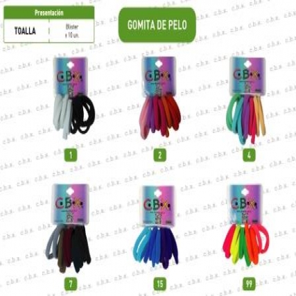 Gomita pelo toalla 4mm*11cm x 10 unid